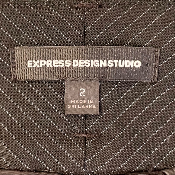 Express Black Pinstripe Pencil Skirt.  Size 2. Fully lined, 2 belt loop sizes. - Picture 6 of 9